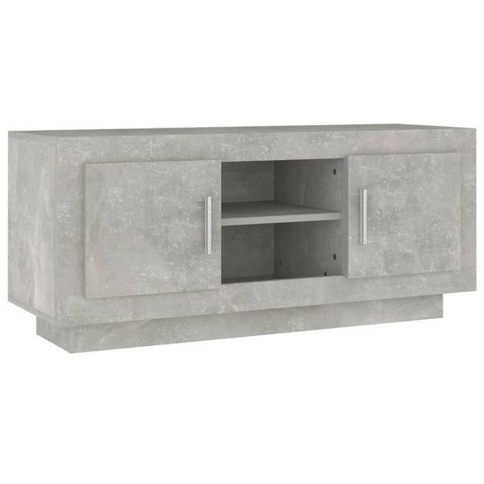 Meuble TV gris béton 102x35x45 cm bois d'ingénierie - Photo n°1