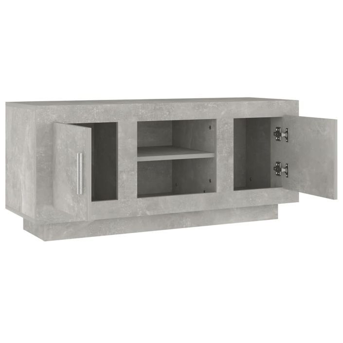 Meuble TV gris béton 102x35x45 cm bois d'ingénierie - Photo n°7