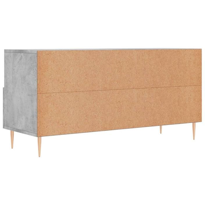 Meuble TV gris béton 102x36x50 cm bois d'ingénierie - Photo n°8