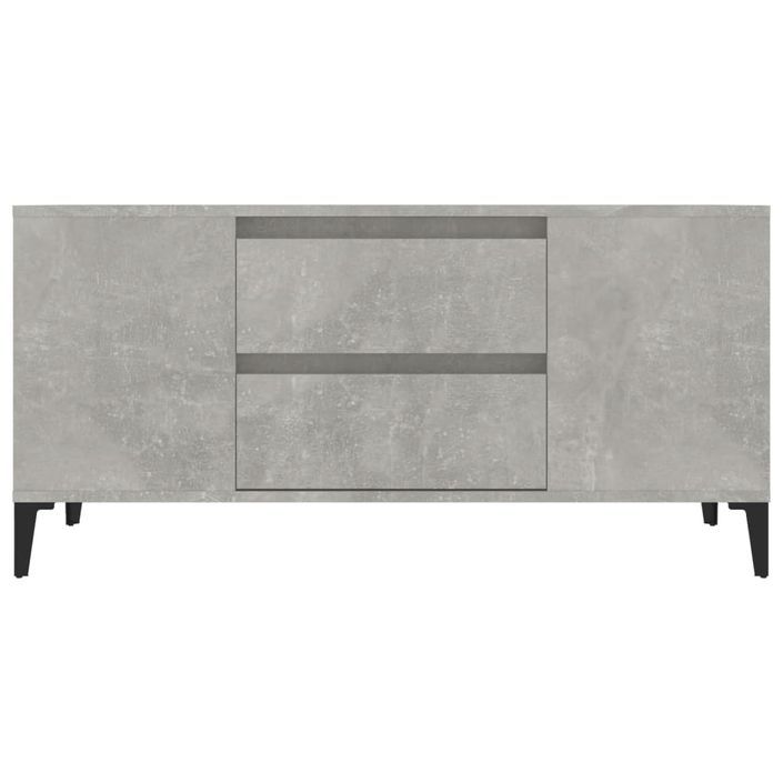 Meuble TV Gris béton 102x44,5x50 cm Bois d'ingénierie - Photo n°6