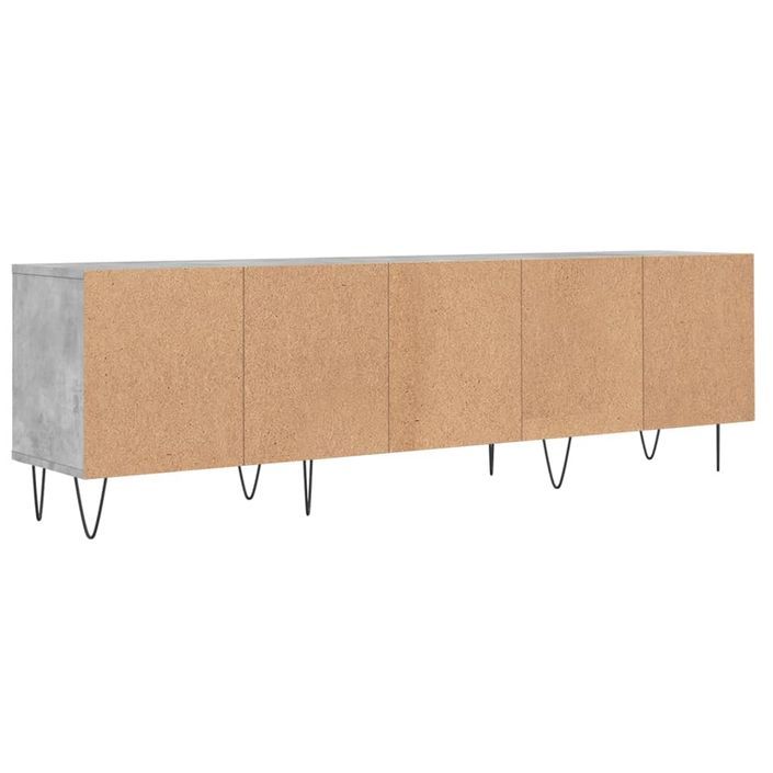 Meuble TV gris béton 150x30x44,5 cm bois d'ingénierie - Photo n°8