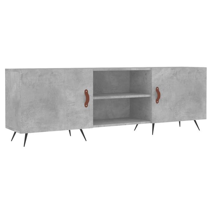 Meuble TV gris béton 150x30x50 cm bois d'ingénierie - Photo n°1