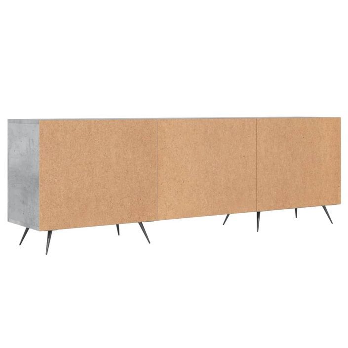 Meuble TV gris béton 150x30x50 cm bois d'ingénierie - Photo n°8