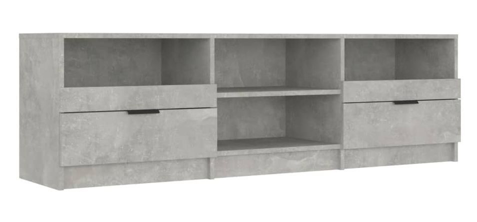 Meuble TV Gris béton 150x33,5x45 cm Bois d'ingénierie - Photo n°1