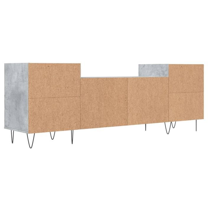 Meuble TV Gris béton 160x35x55 cm Bois d'ingénierie - Photo n°8