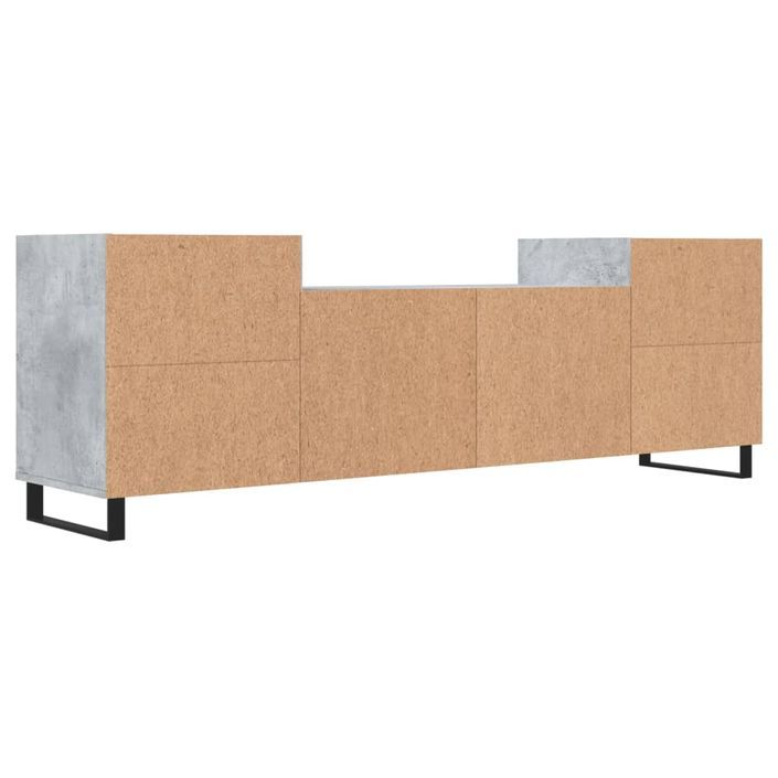 Meuble TV Gris béton 160x35x55 cm Bois d'ingénierie - Photo n°8