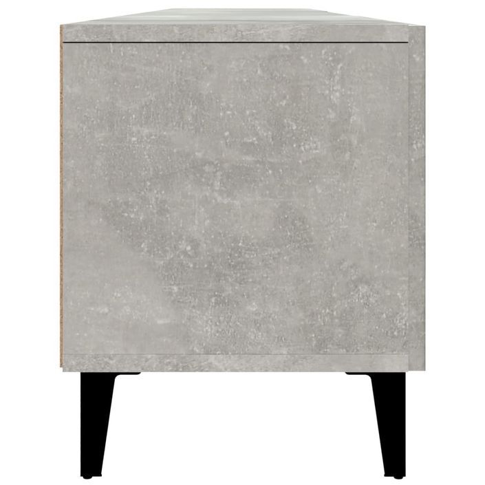 Meuble TV gris béton 180x31,5x40 cm bois d'ingénierie - Photo n°8