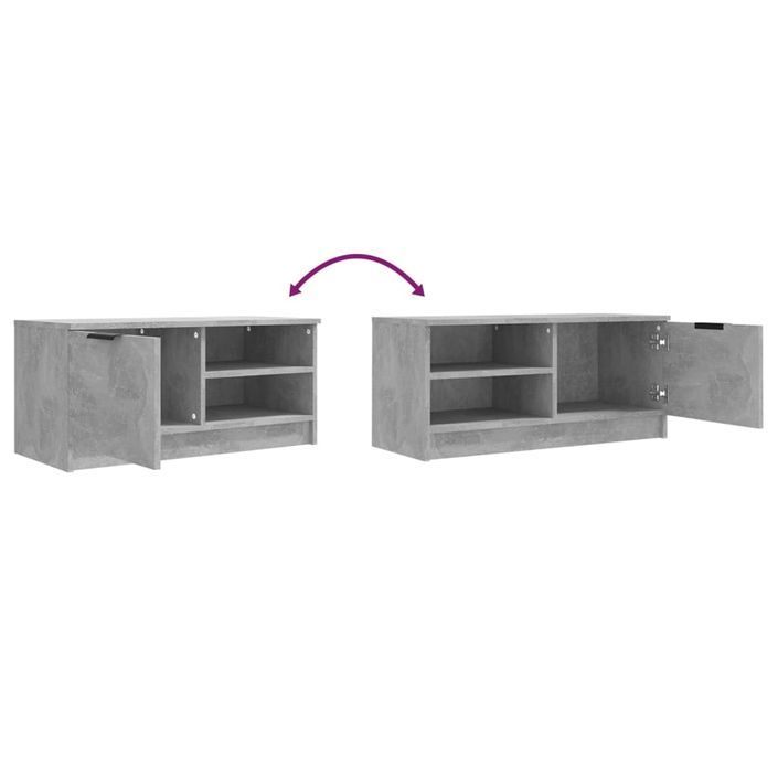 Meuble TV Gris béton 80x35x36,5 cm Bois d'ingénierie - Photo n°8