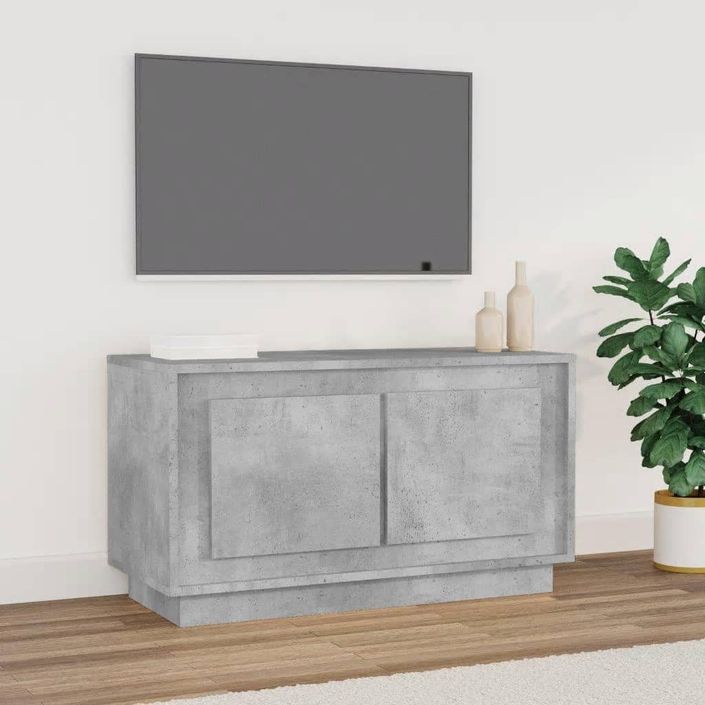 Meuble TV gris béton 80x35x45 cm bois d'ingénierie - Photo n°1