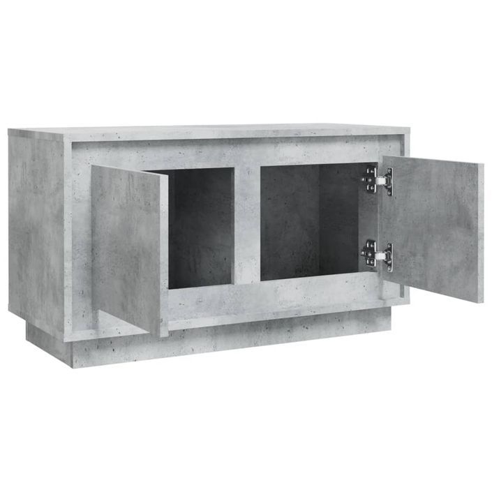 Meuble TV gris béton 80x35x45 cm bois d'ingénierie - Photo n°7