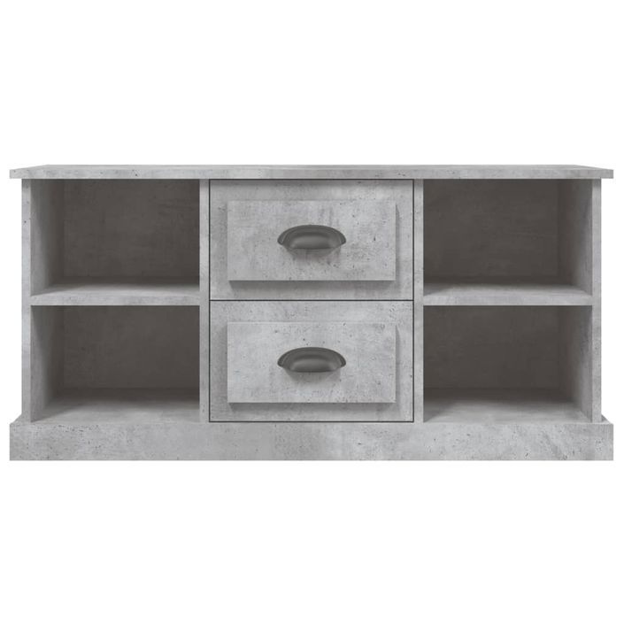 Meuble TV gris béton 99,5x35,5x48 cm bois d'ingénierie - Photo n°6