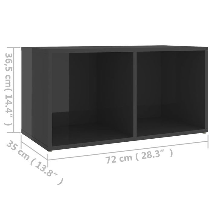 Meuble TV Gris brillant 72x35x36,5 cm - Photo n°9