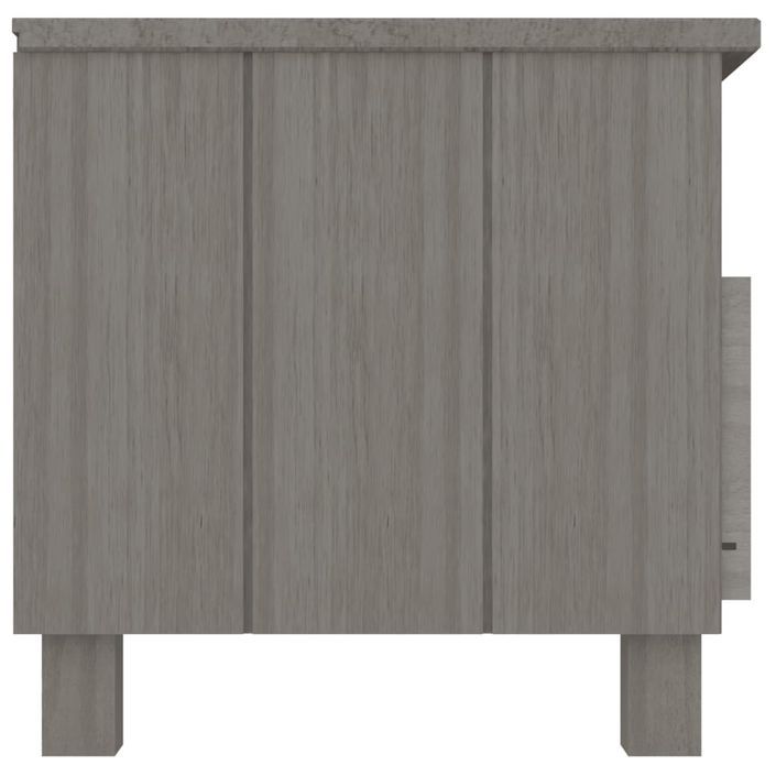 Meuble TV HAMAR Gris clair 106x40x40 cm Bois massif de pin - Photo n°4