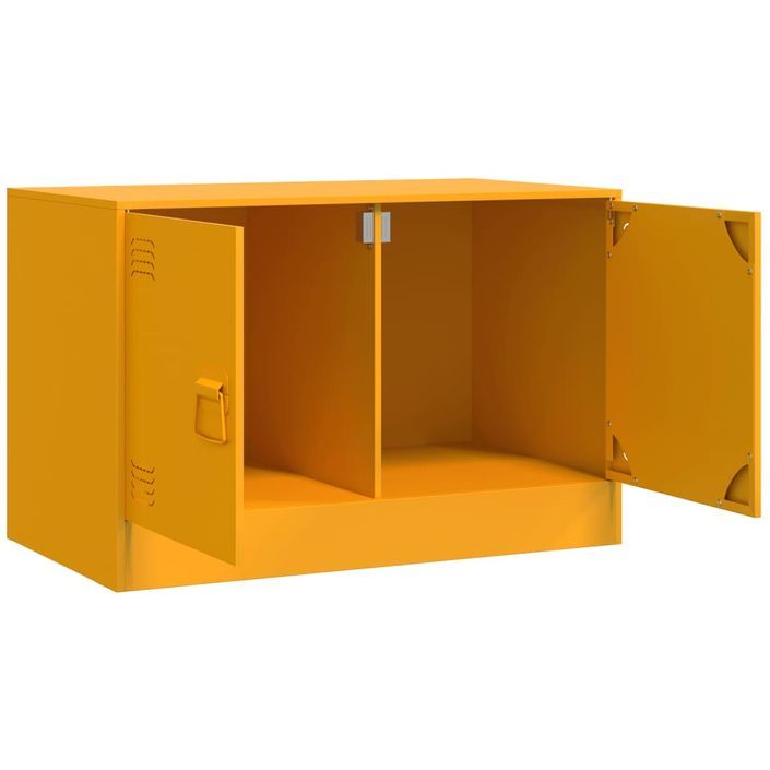 Meuble TV jaune moutarde 67x39x44 cm acier - Photo n°7