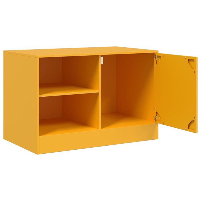 Meuble TV jaune moutarde 67x39x44 cm acier - Photo n°7