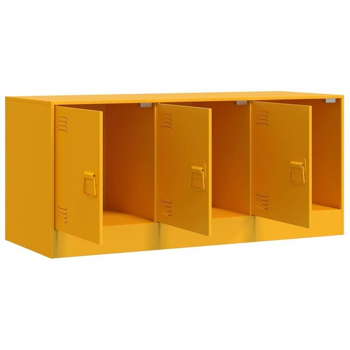 Meuble TV jaune moutarde 99x39x44 cm acier - Photo n°7