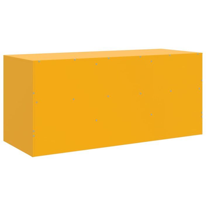 Meuble TV jaune moutarde 99x39x44 cm acier - Photo n°9