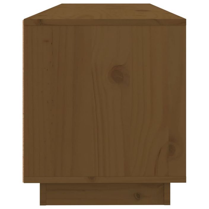 Meuble TV Marron miel 100x34x40 cm Bois de pin massif - Photo n°8