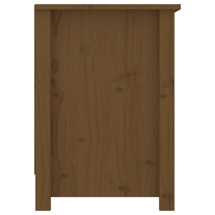 Meuble TV Marron miel 103x36,5x52 cm Bois de pin massif - Photo n°5