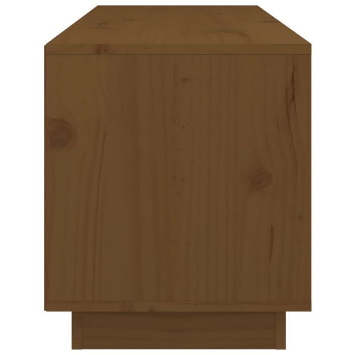 Meuble TV Marron miel 105x34x40 cm Bois de pin massif - Photo n°8