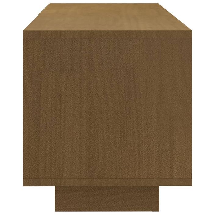 Meuble TV Marron miel 110x30x33,5 cm Bois de pin massif - Photo n°6