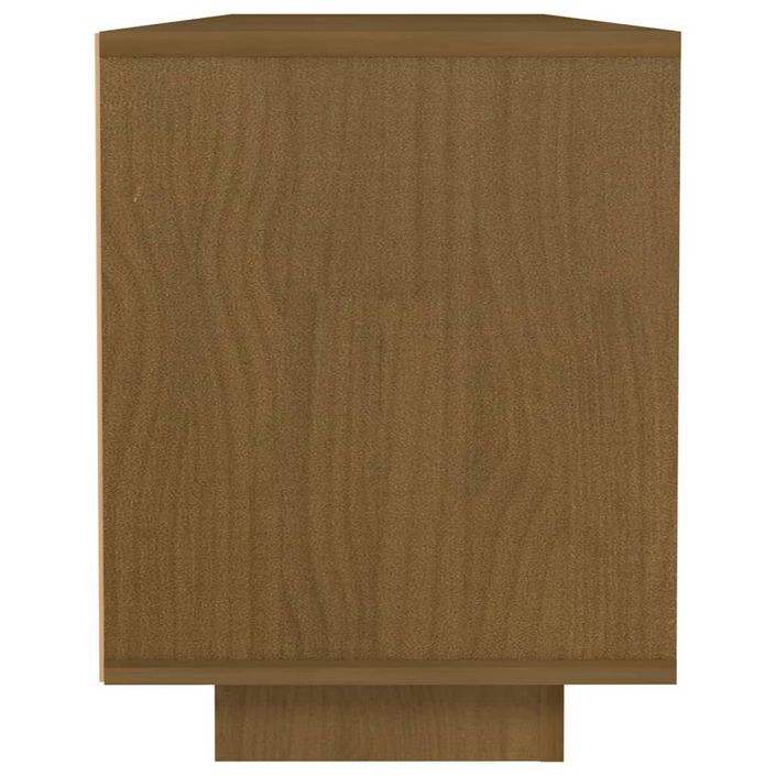 Meuble TV Marron miel 110x30x40 cm Bois de pin massif - Photo n°6