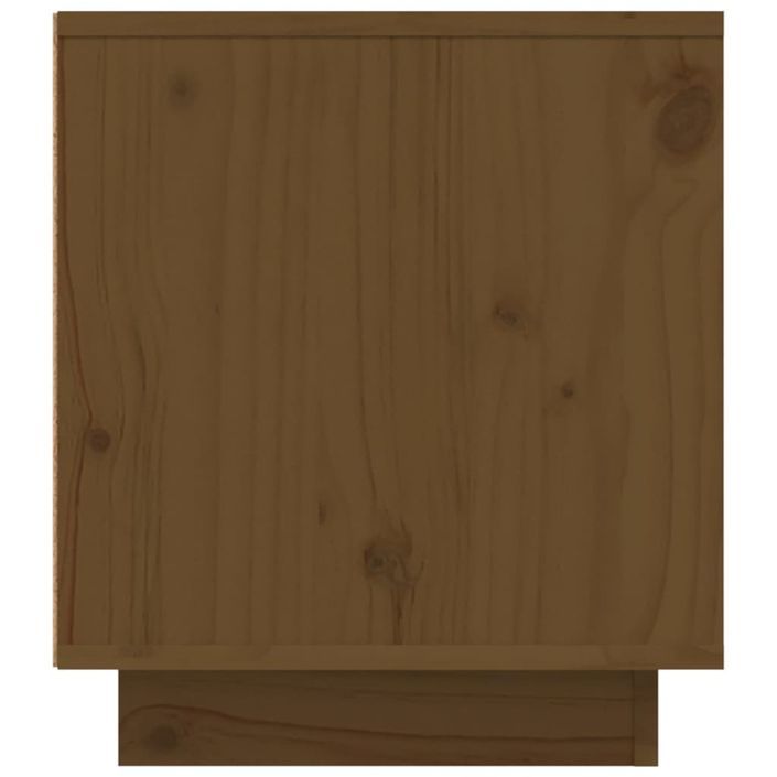 Meuble TV Marron miel 110x35x40,5 cm Bois de pin massif - Photo n°8