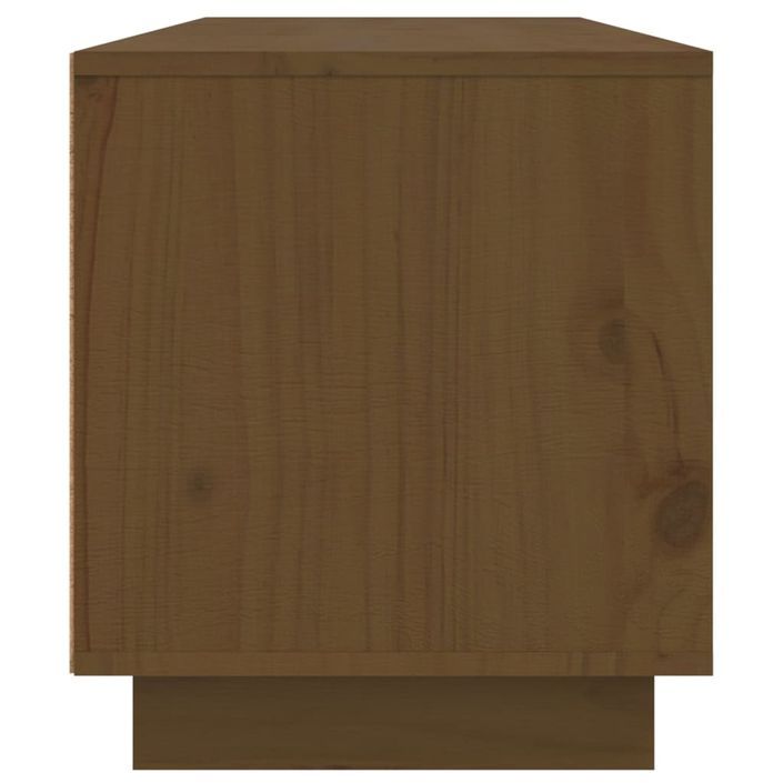 Meuble TV Marron miel 140x35x40 cm Bois de pin massif - Photo n°8