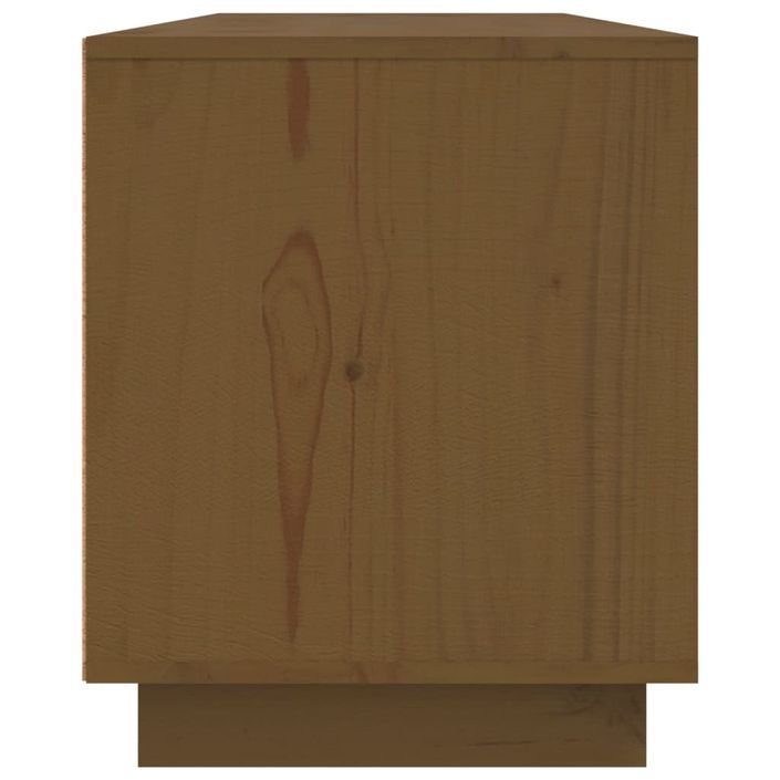 Meuble TV Marron miel 156x37x45 cm Bois de pin massif - Photo n°8