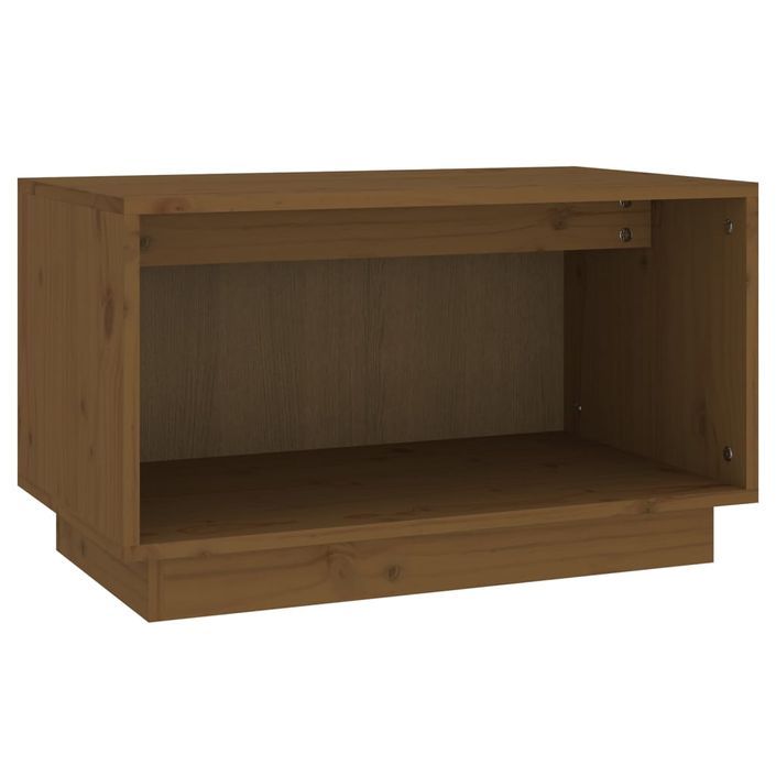 Meuble TV Marron miel 60x35x35 cm Bois de pin massif - Photo n°2