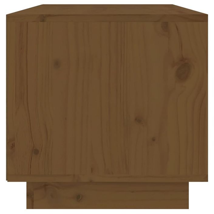 Meuble TV Marron miel 60x35x35 cm Bois de pin massif - Photo n°4