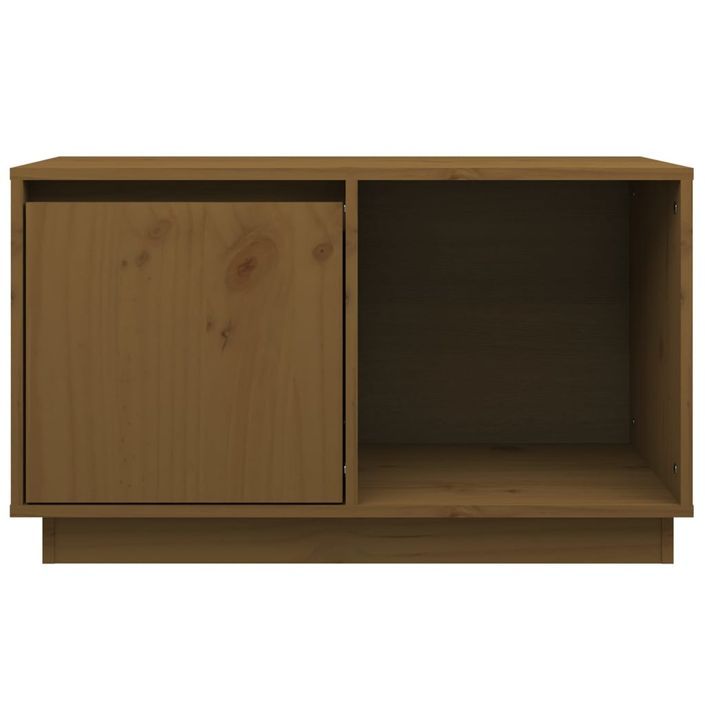 Meuble TV Marron miel 74x35x44 cm Bois de pin massif - Photo n°3