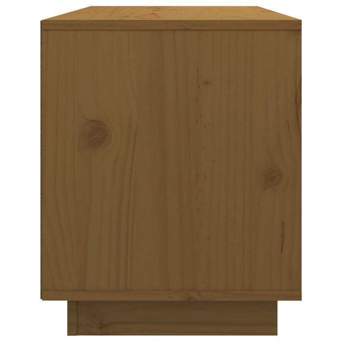 Meuble TV Marron miel 74x35x44 cm Bois de pin massif - Photo n°5