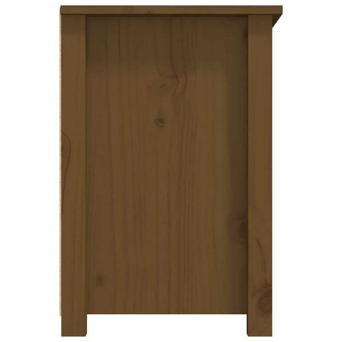 Meuble TV Marron miel 79x35x52 cm Bois de pin massif - Photo n°8