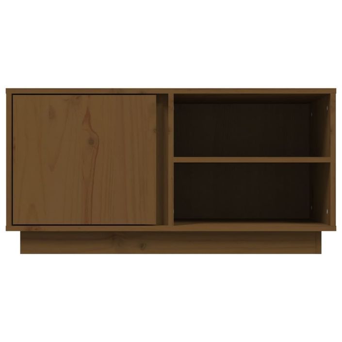 Meuble TV Marron miel 80x35x40,5 cm Bois de pin massif - Photo n°6