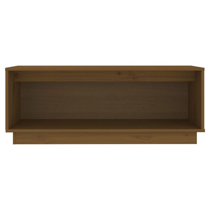 Meuble TV Marron miel 90x35x35 cm Bois de pin massif - Photo n°3