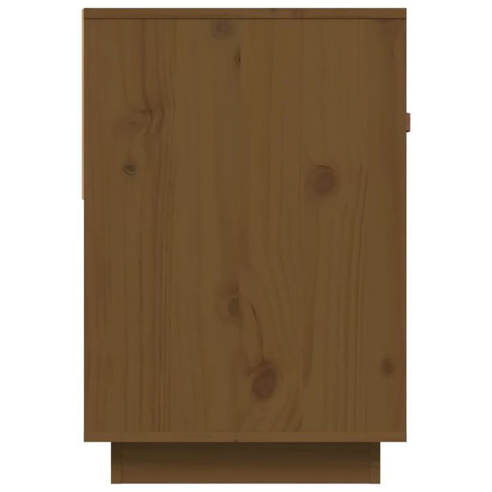 Meuble TV Marron miel 90x40x60 cm Bois de pin massif - Photo n°7