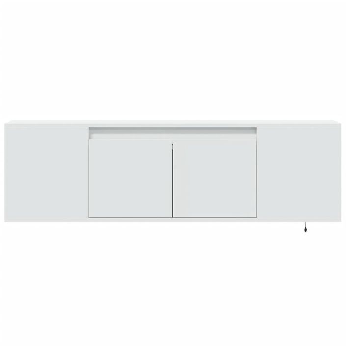 Meuble TV mural avec lumières LED blanc 135x31x39,5 cm - Photo n°6