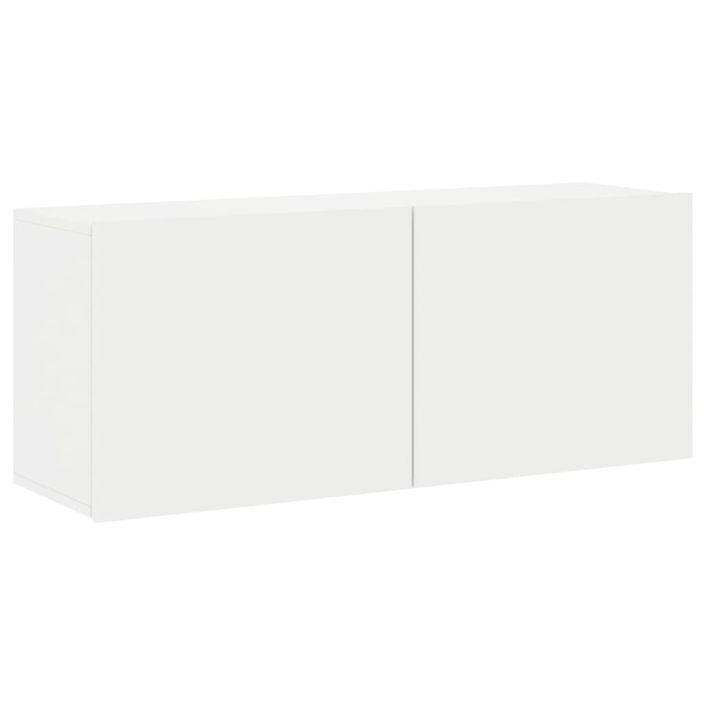 Meuble TV mural blanc 100x30x41 cm - Photo n°1