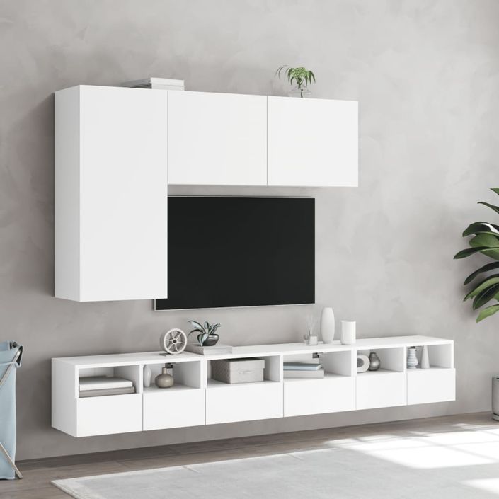 Meuble TV mural blanc 100x30x41 cm - Photo n°11