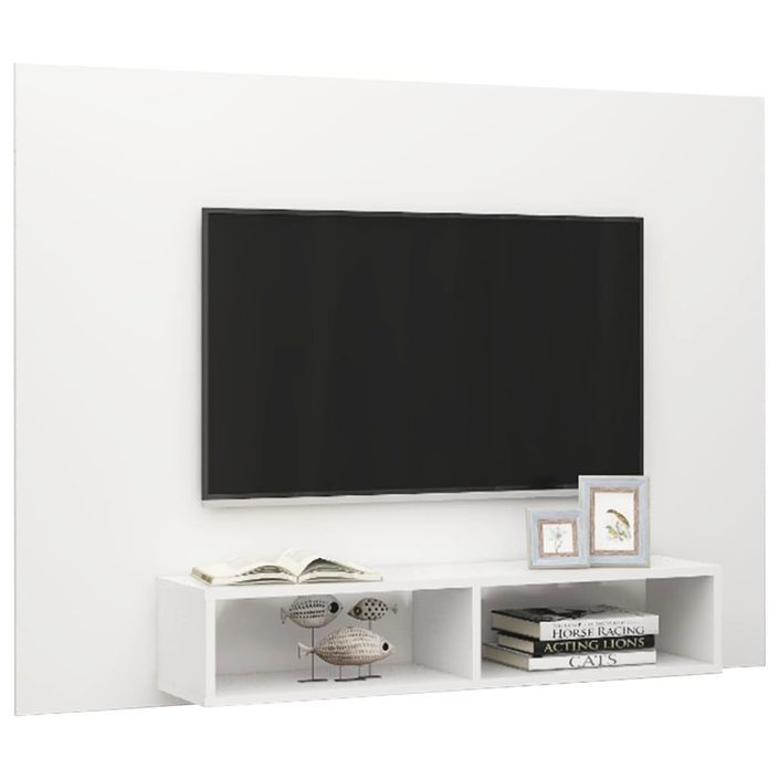 Meuble TV mural Blanc 135x23,5x90 cm - Photo n°3