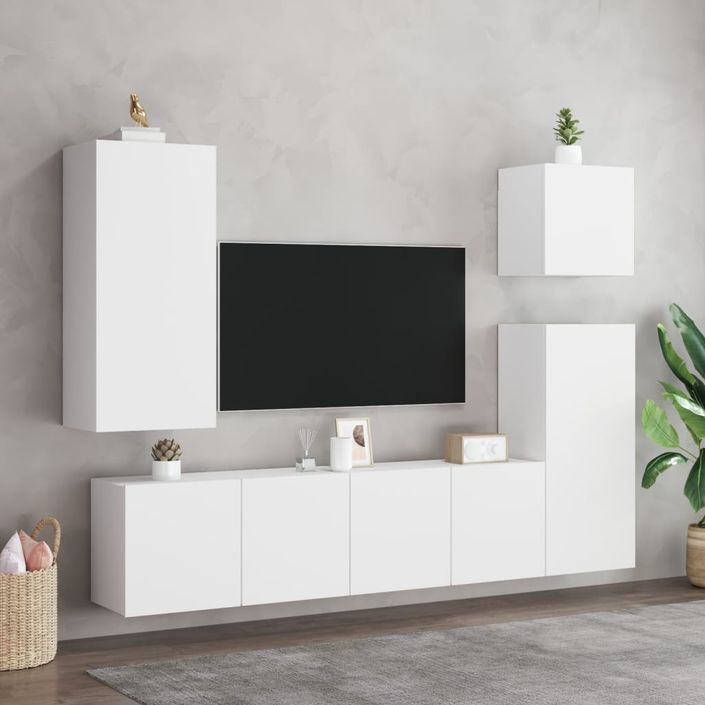 Meuble TV mural blanc 80x30x41 cm - Photo n°11