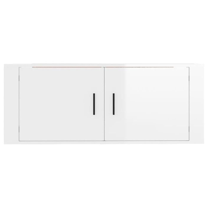 Meuble TV mural Blanc brillant 100x34,5x40 cm - Photo n°6