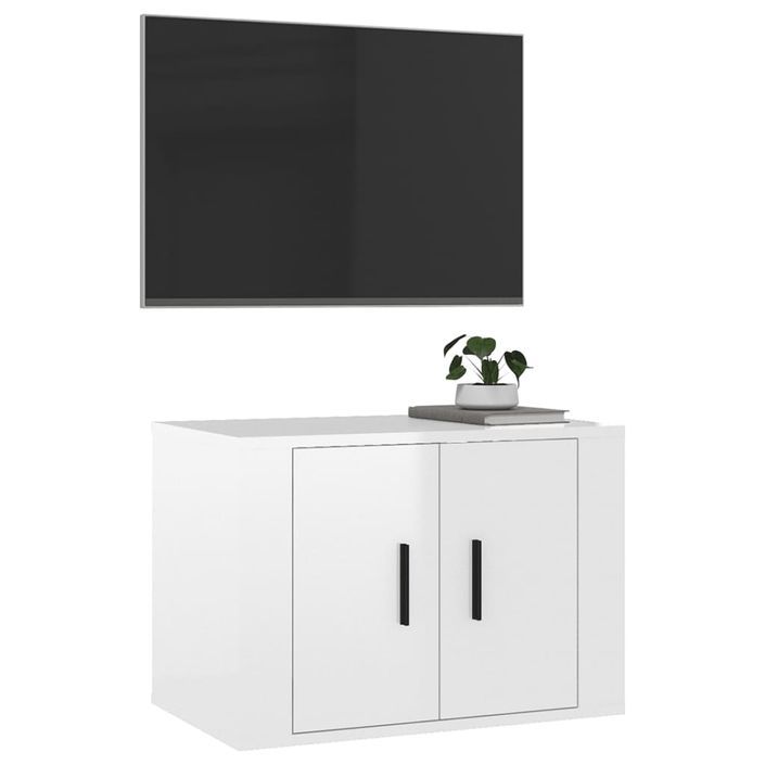 Meuble TV mural Blanc brillant 57x34,5x40 cm - Photo n°4