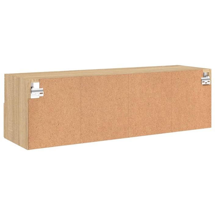 Meuble TV mural chêne sonoma 100x30x30 cm bois d'ingénierie - Photo n°9