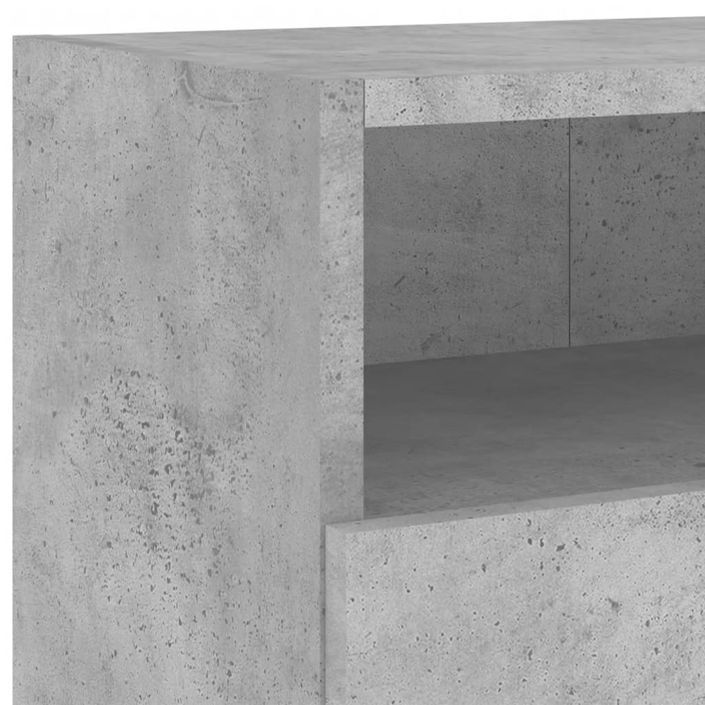 Meuble TV mural gris béton 100x30x30 cm bois d'ingénierie - Photo n°10