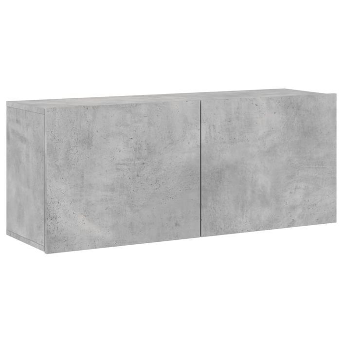 Meuble TV mural gris béton 100x30x41 cm - Photo n°1