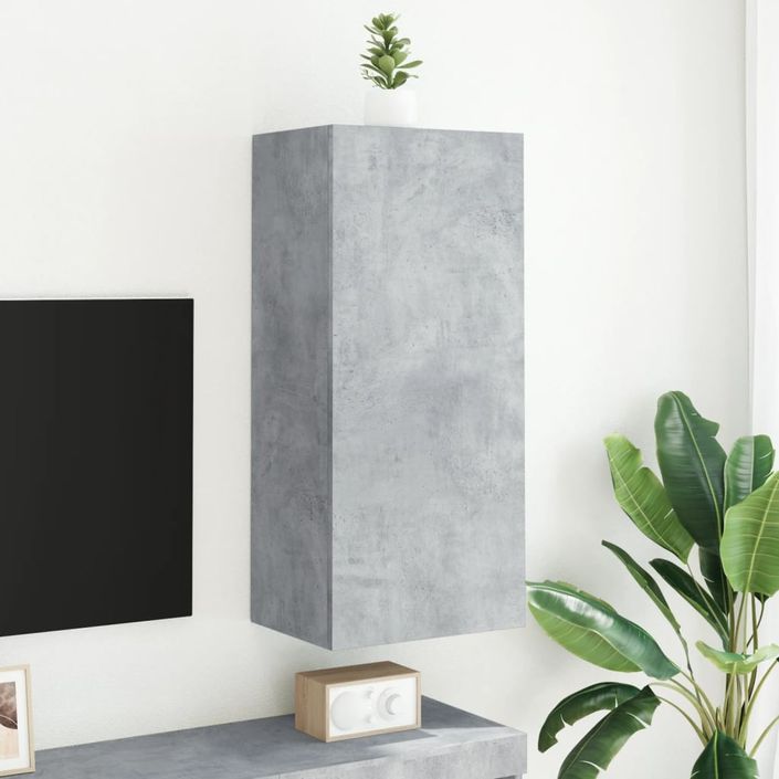 Meuble TV mural gris béton 40,5x30x90 cm bois d'ingénierie - Photo n°3