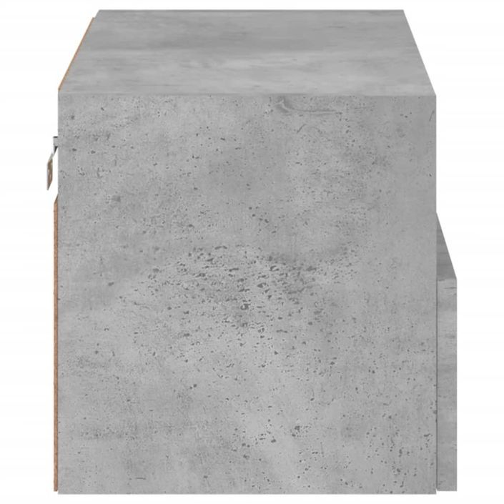 Meuble TV mural gris béton 60x30x30 cm bois d'ingénierie - Photo n°9