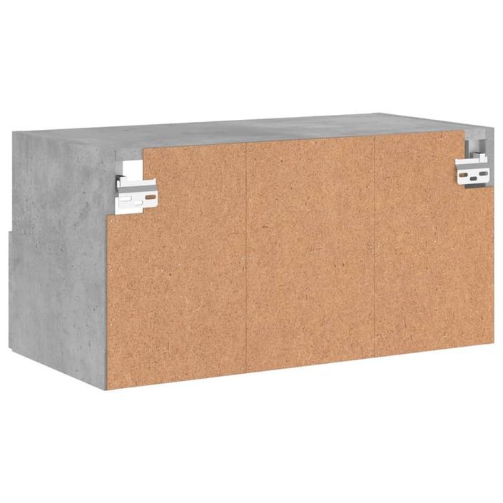 Meuble TV mural gris béton 60x30x30 cm bois d'ingénierie - Photo n°10